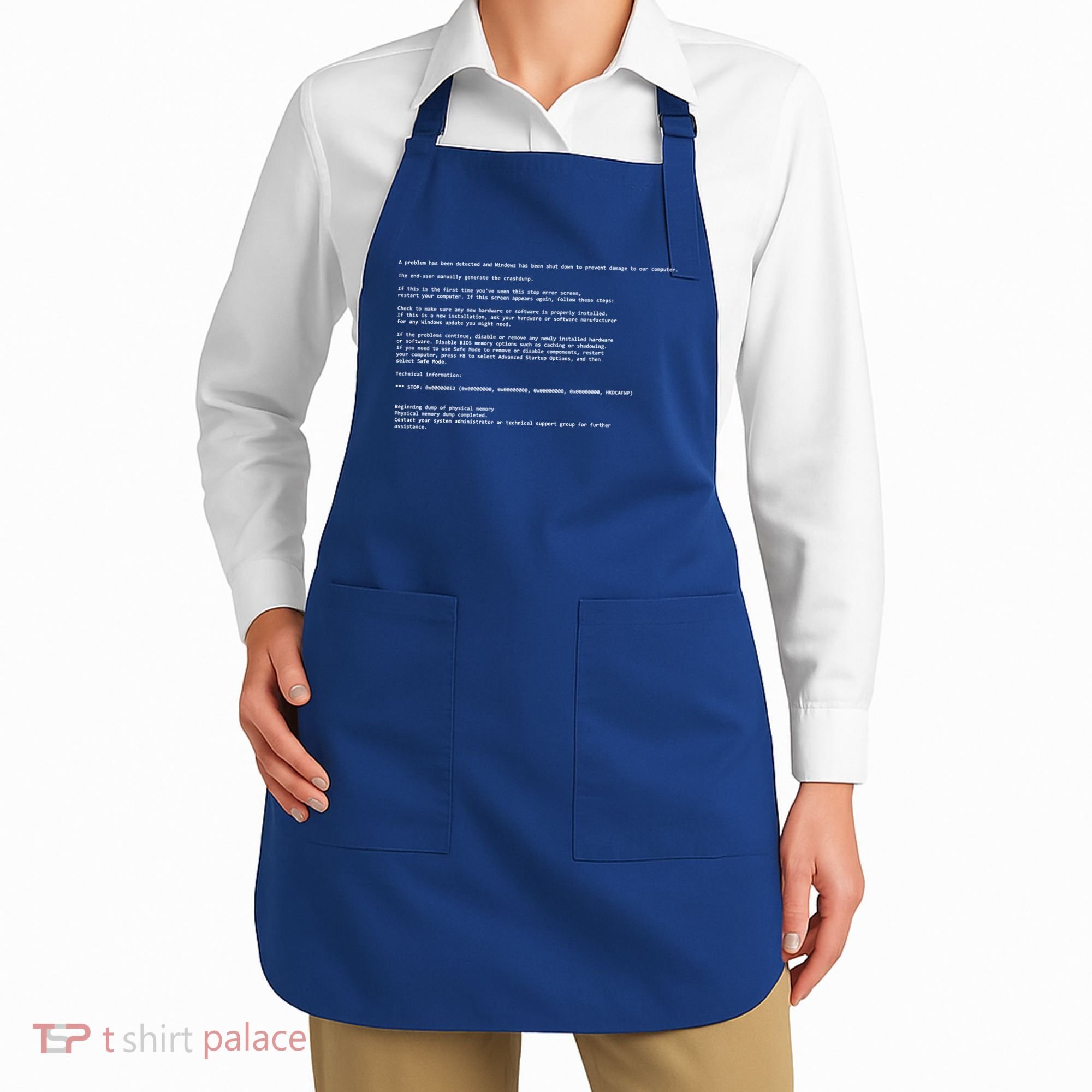 BSOD Computer Error Blue Screen Of Death Apron