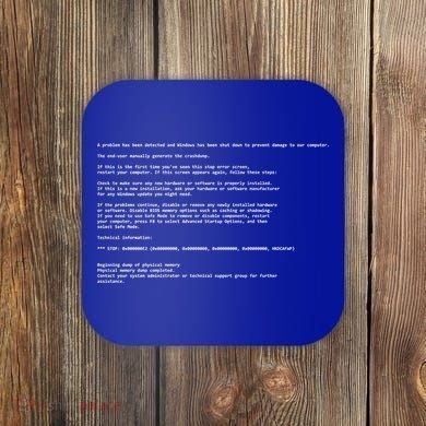 BSOD Computer Error Blue Screen Of Death Coaster