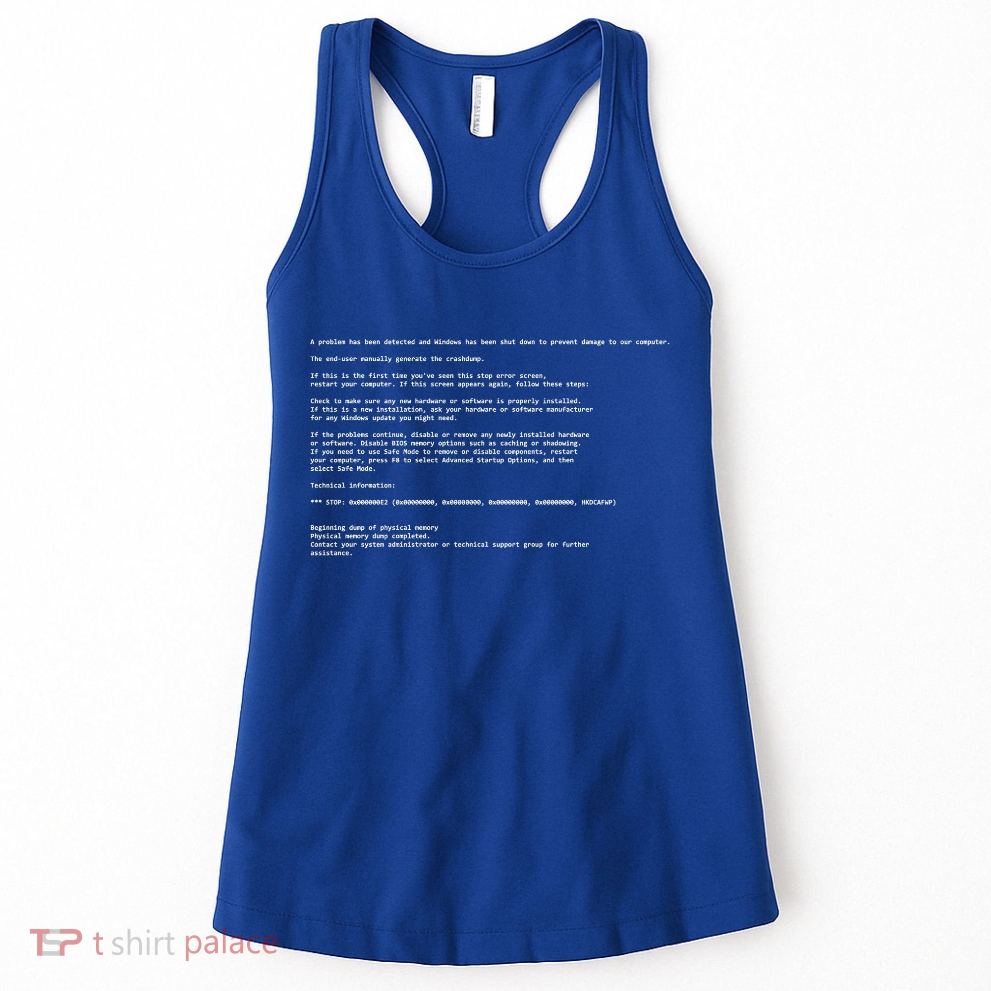 BSOD Computer Error Blue Screen Of Death Women's Tank Top