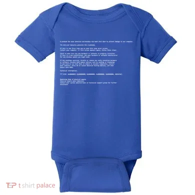 BSOD Computer Error Blue Screen Of Death Baby Bodysuit