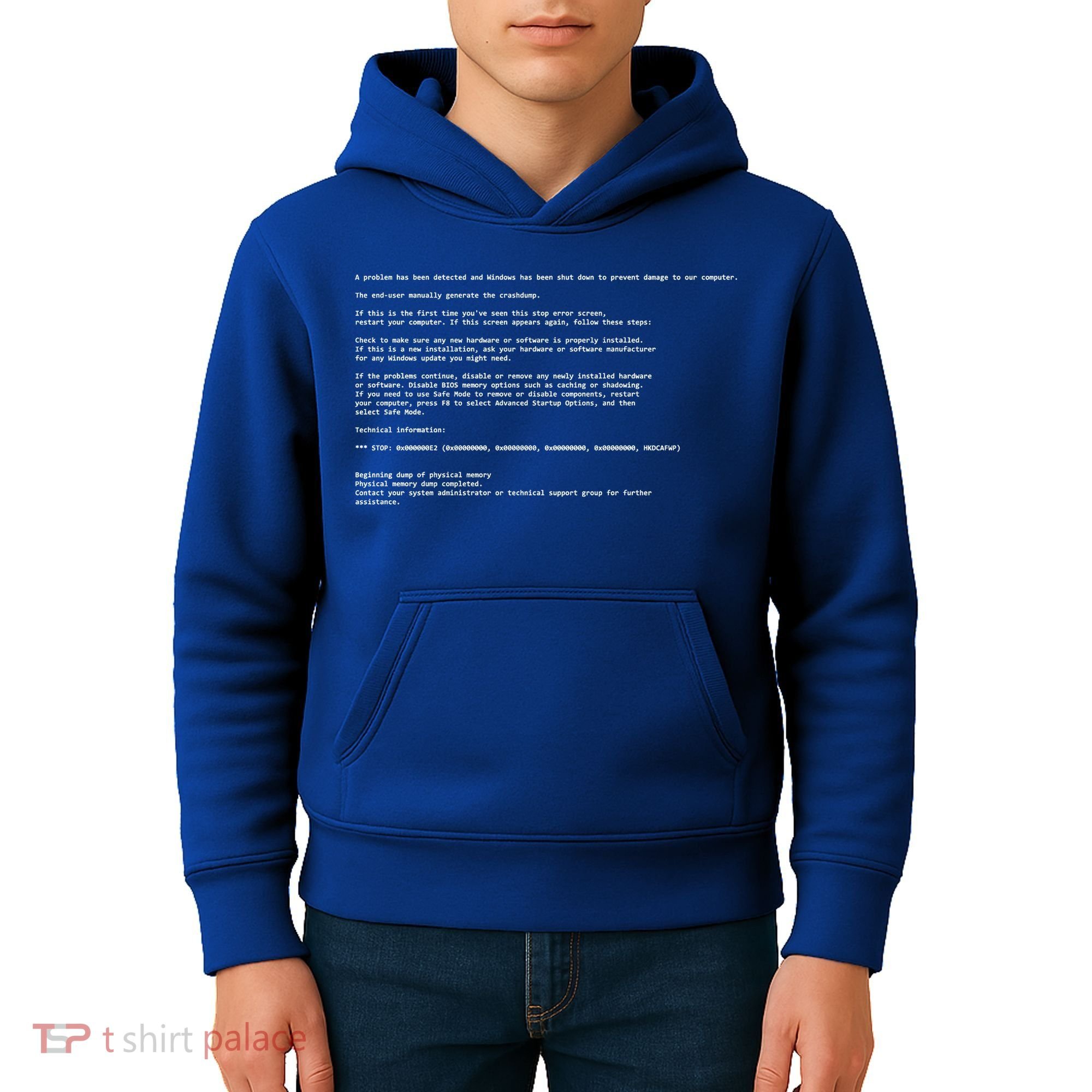 BSOD Computer Error Blue Screen Of Death Kids Hoodie