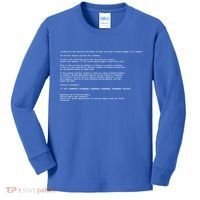 BSOD Computer Error Blue Screen Of Death Kids Long Sleeve Shirt thumb 0