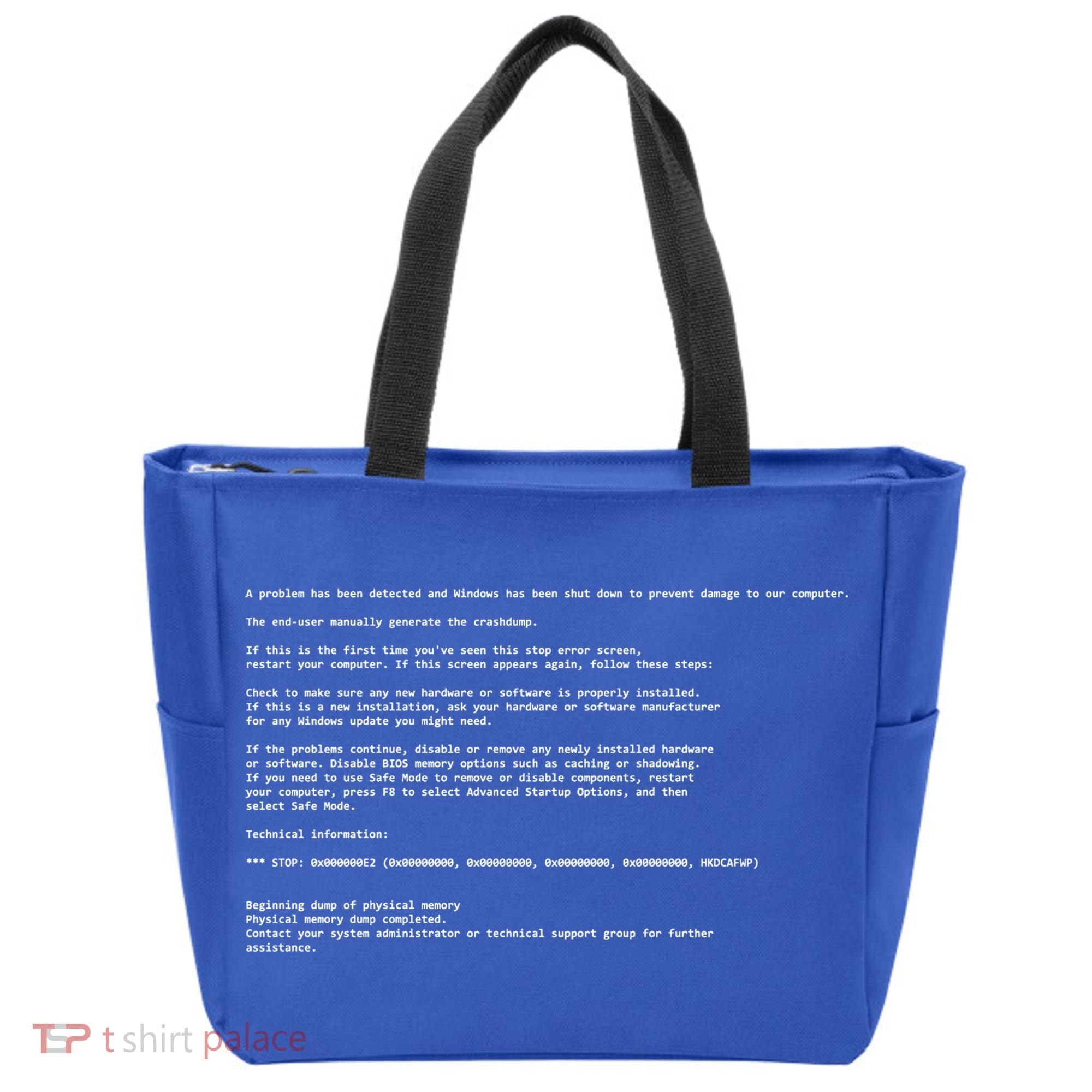 BSOD Computer Error Blue Screen Of Death Tote Bag