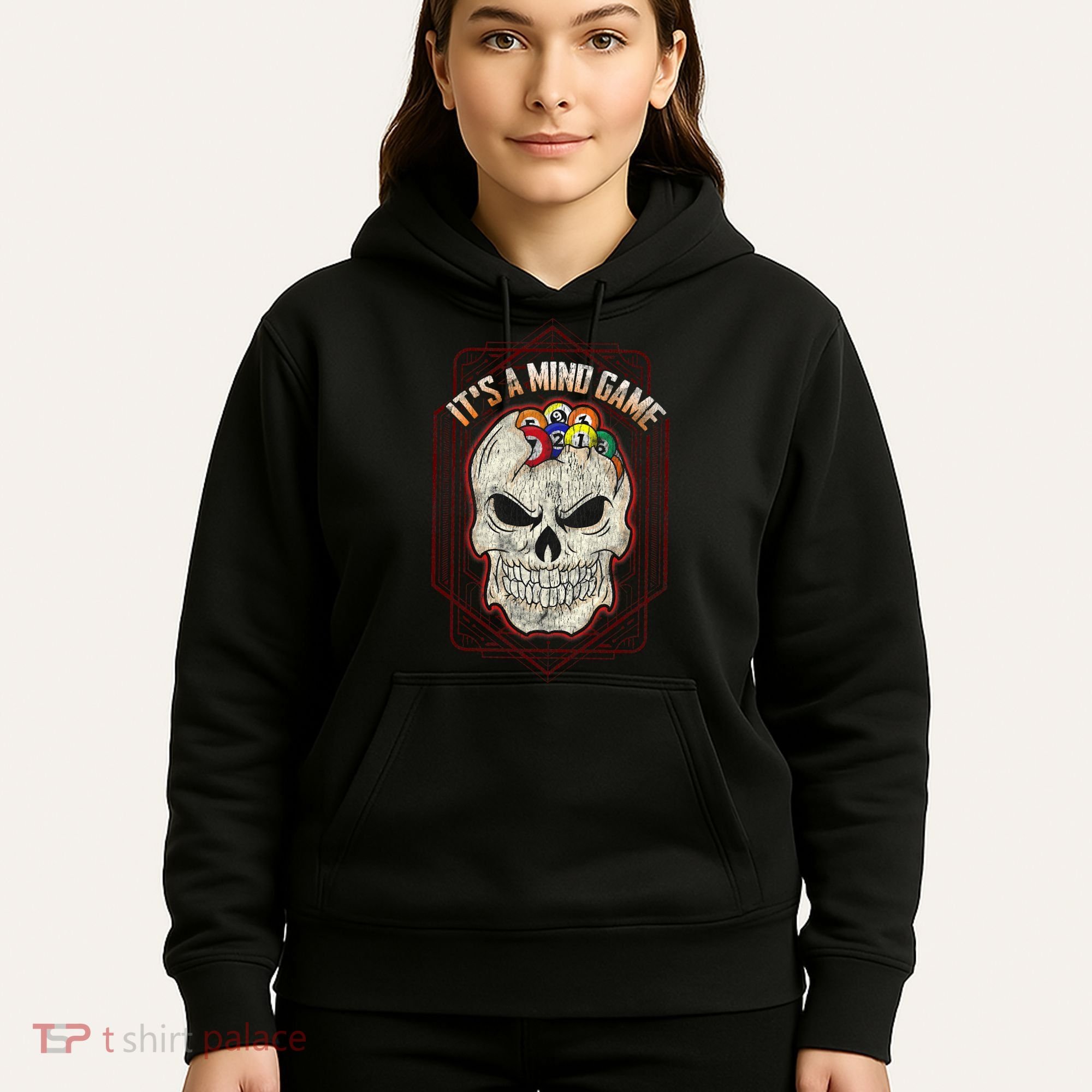 Billiards Skull Pool Balls ItS A Mind Game Hoodie