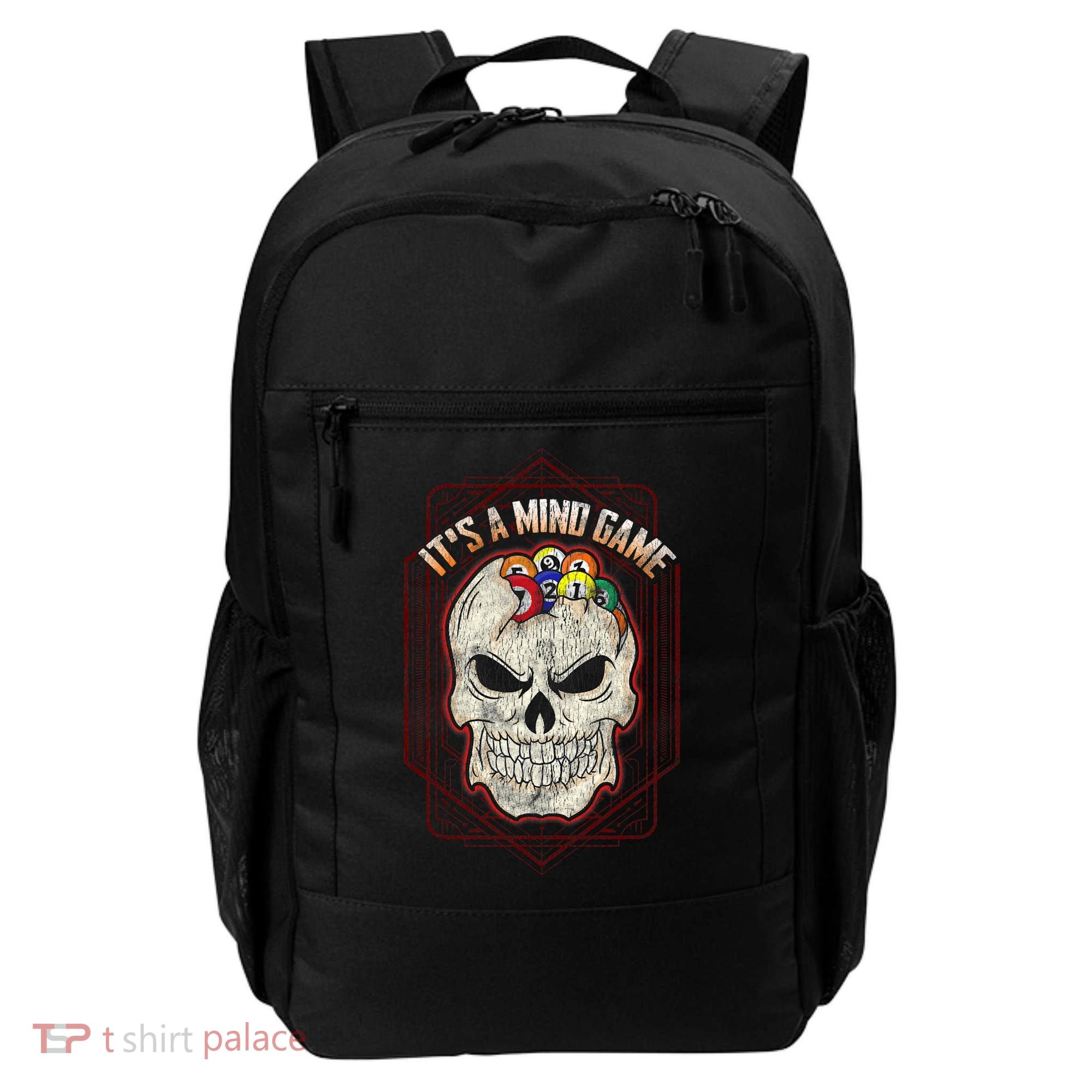 Billiards Skull Pool Balls ItS A Mind Game Backpack