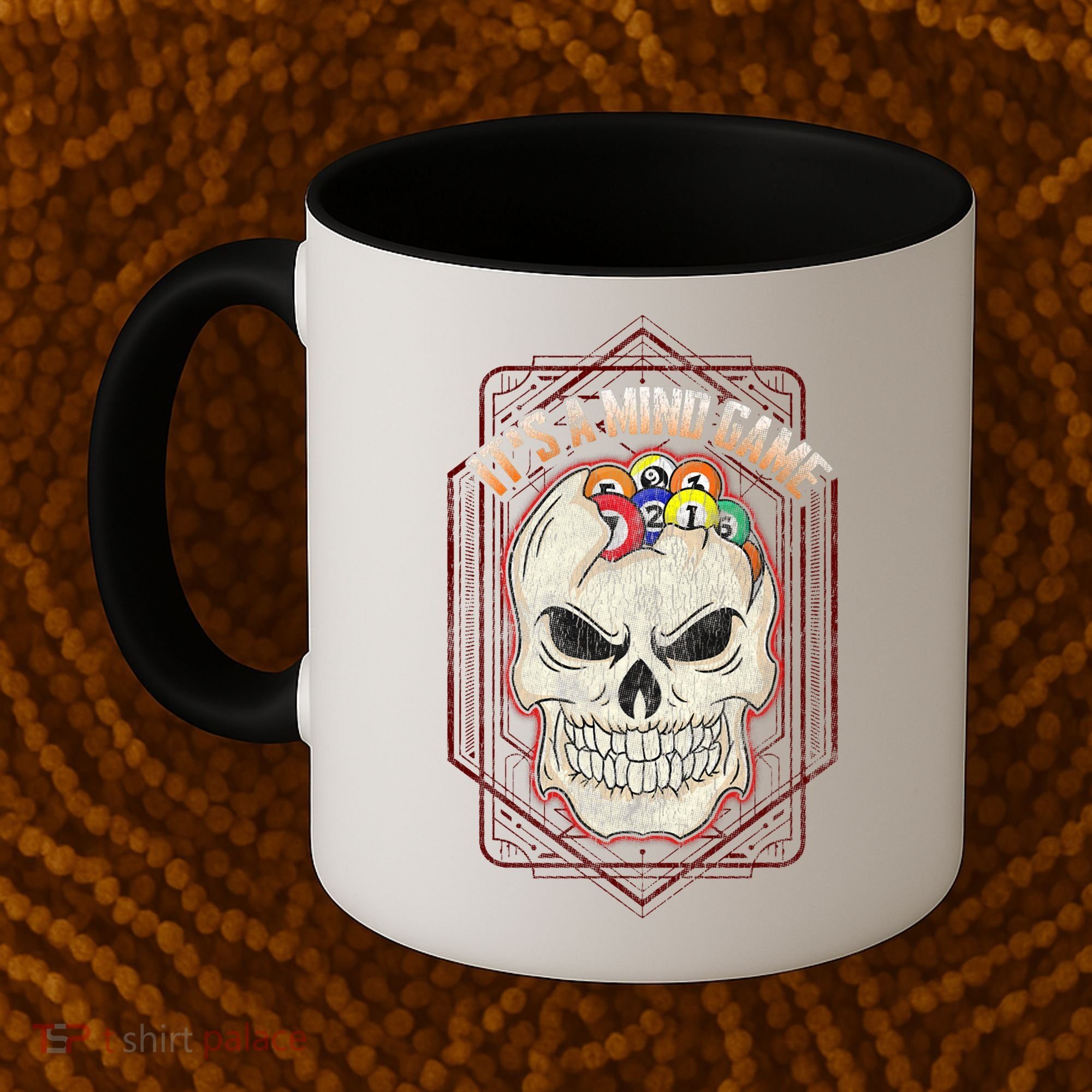 Billiards Skull Pool Balls ItS A Mind Game Coffee Mug