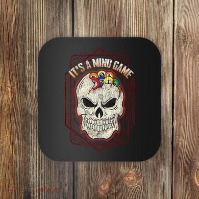Billiards Skull Pool Balls ItS A Mind Game Coaster