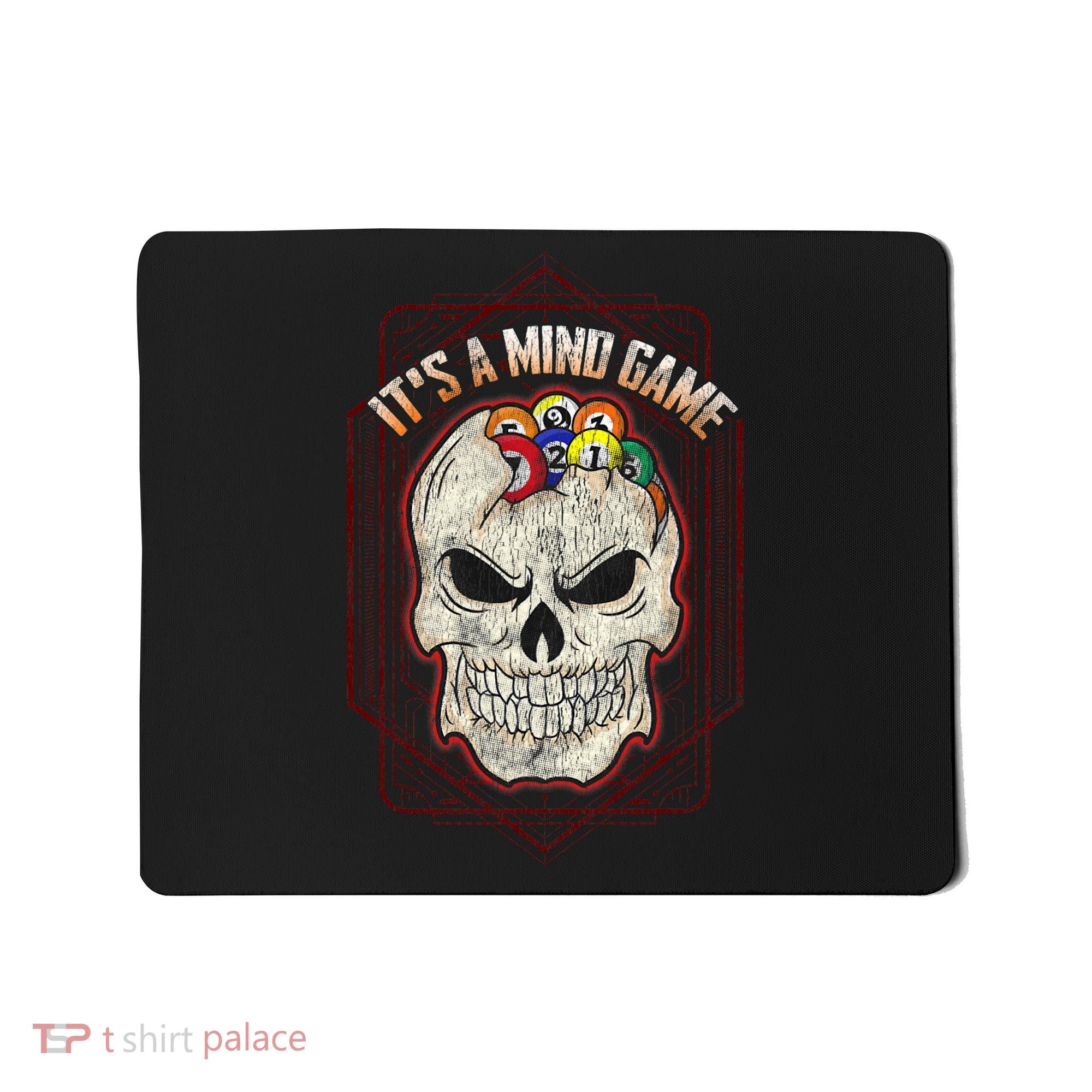 Billiards Skull Pool Balls ItS A Mind Game Mousepad