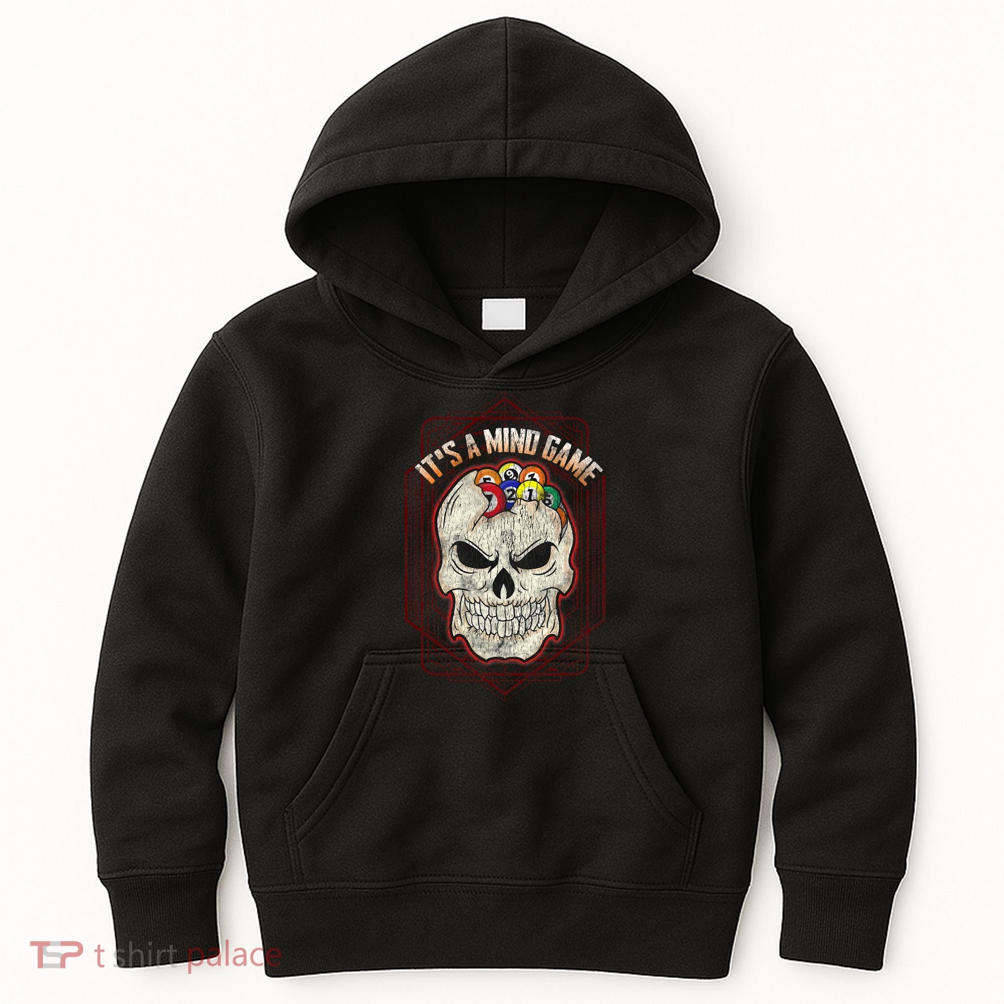 Billiards Skull Pool Balls ItS A Mind Game Kids Hoodie