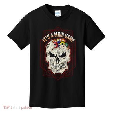 Billiards Skull Pool Balls ItS A Mind Game Kids T-Shirt