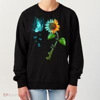 Butterfly Sunflower Peritoneal Cancer Awareness Gift Women's Sweatshirt thumb 0