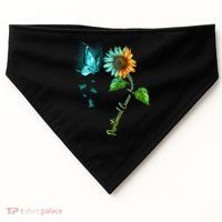 Butterfly Sunflower Peritoneal Cancer Awareness Gift USA-Made Doggie Bandana thumb 0