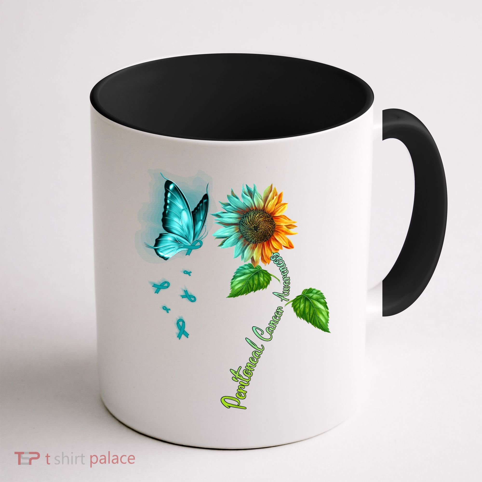 Butterfly Sunflower Peritoneal Cancer Awareness Gift Coffee Mug