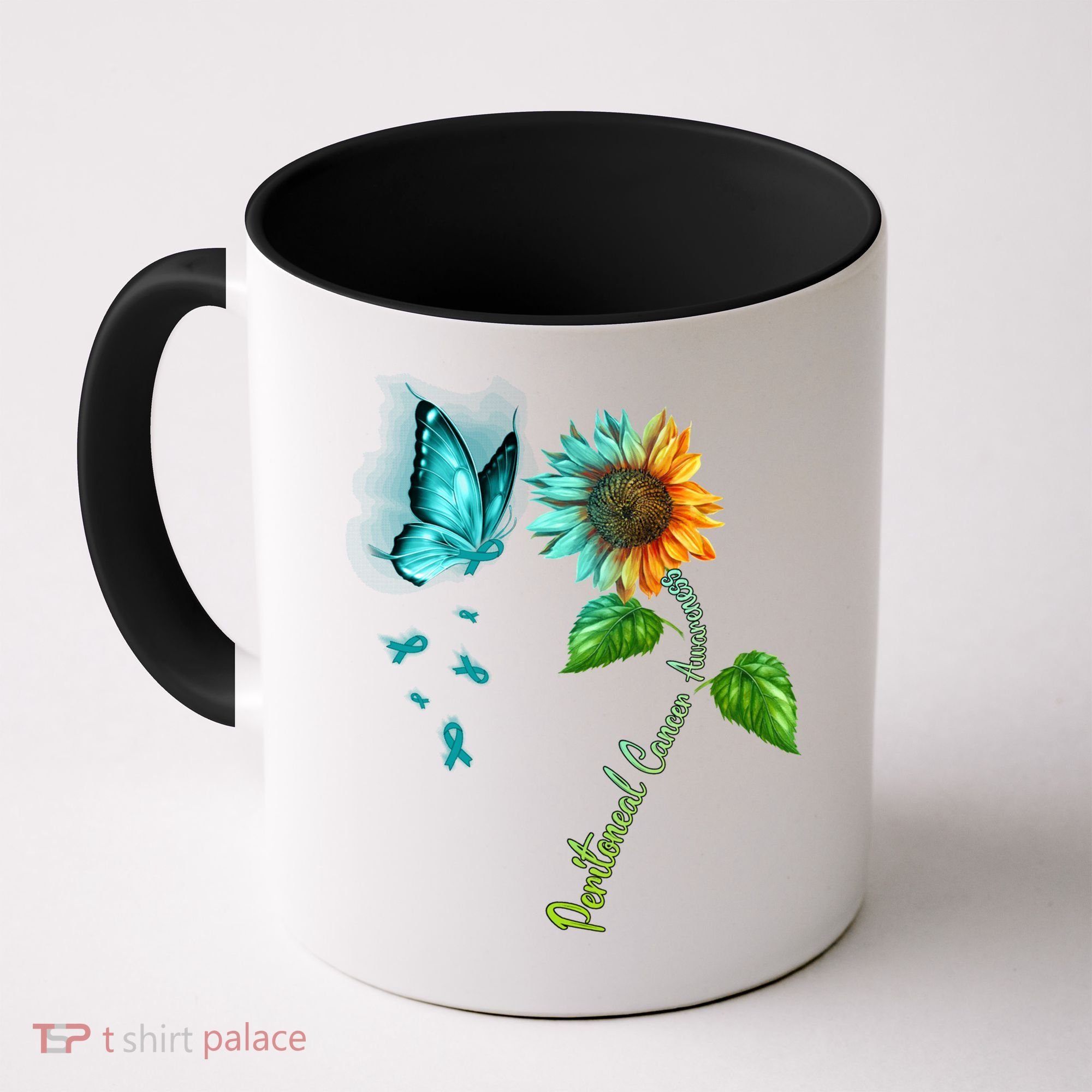 Butterfly Sunflower Peritoneal Cancer Awareness Gift Coffee Mug