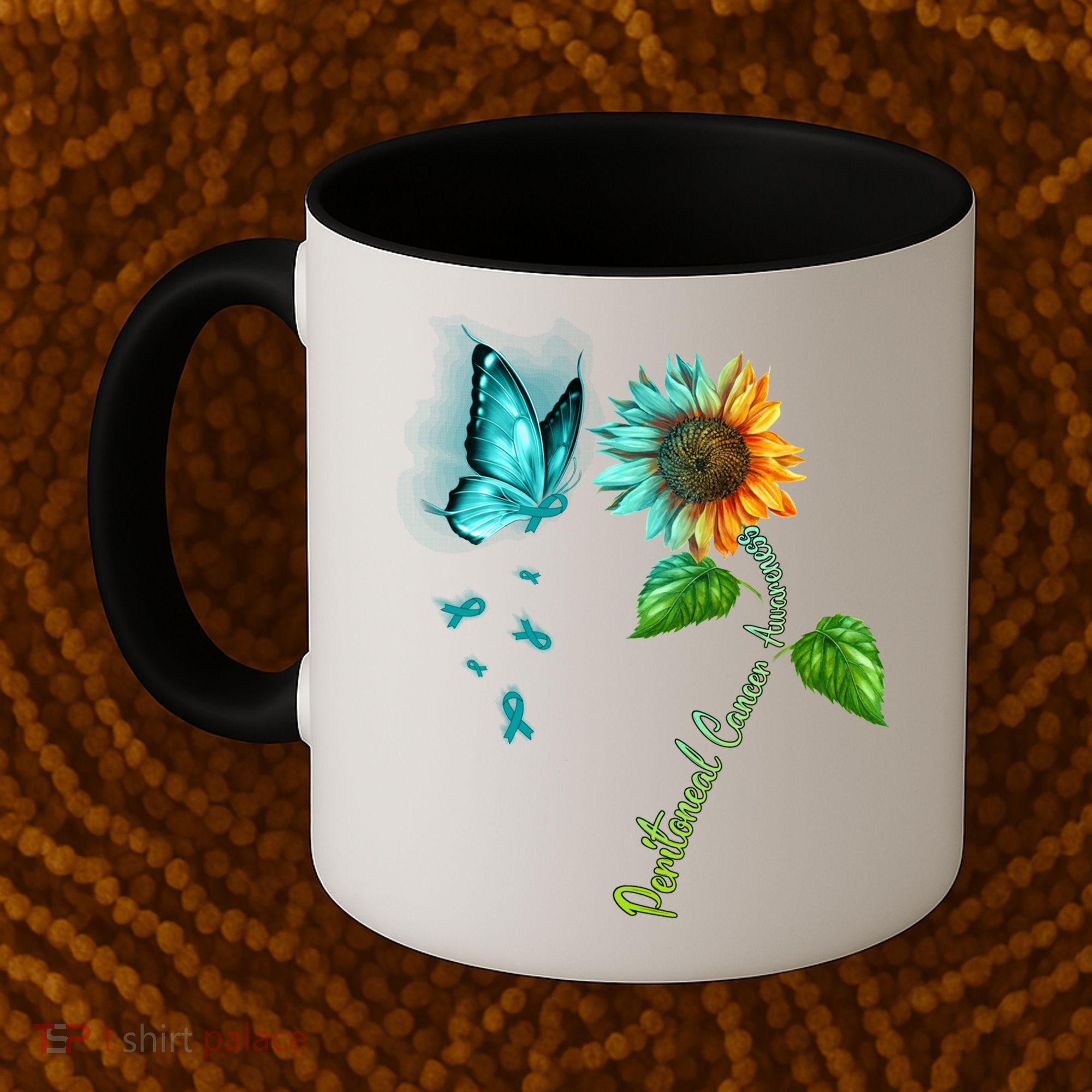 Butterfly Sunflower Peritoneal Cancer Awareness Gift Coffee Mug