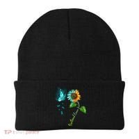Butterfly Sunflower Peritoneal Cancer Awareness Gift Beanie thumb 0