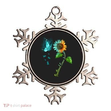 Butterfly Sunflower Peritoneal Cancer Awareness Gift Ornament