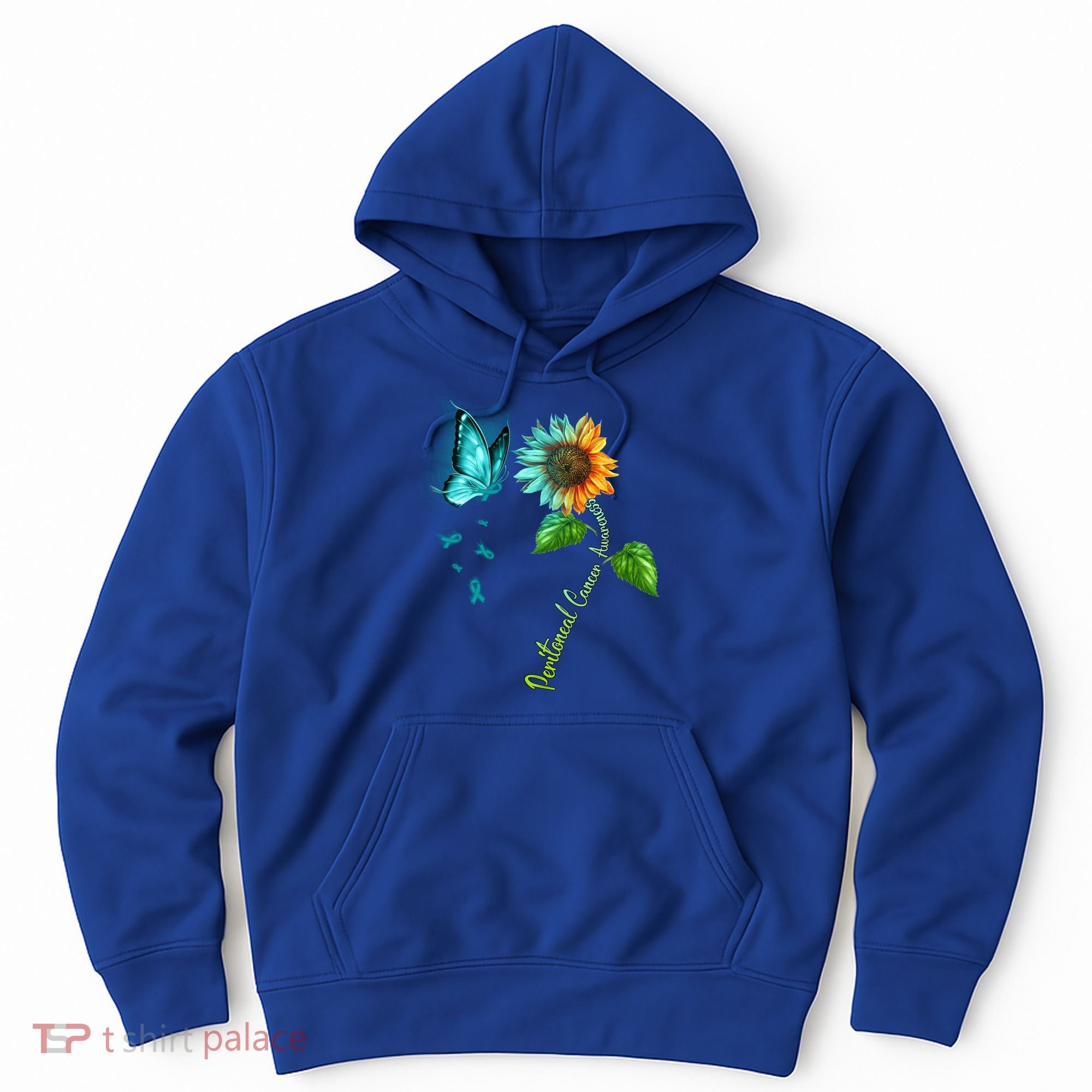 Butterfly Sunflower Peritoneal Cancer Awareness Gift Hoodie