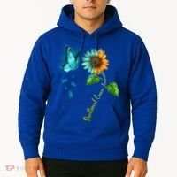 Butterfly Sunflower Peritoneal Cancer Awareness Gift Hoodie thumb 2