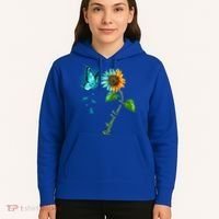 Butterfly Sunflower Peritoneal Cancer Awareness Gift Hoodie thumb 5