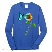 Butterfly Sunflower Peritoneal Cancer Awareness Gift Long Sleeve Shirt thumb 0