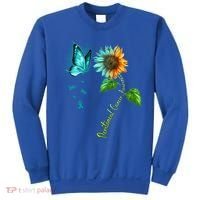 Butterfly Sunflower Peritoneal Cancer Awareness Gift Sweatshirt thumb 0