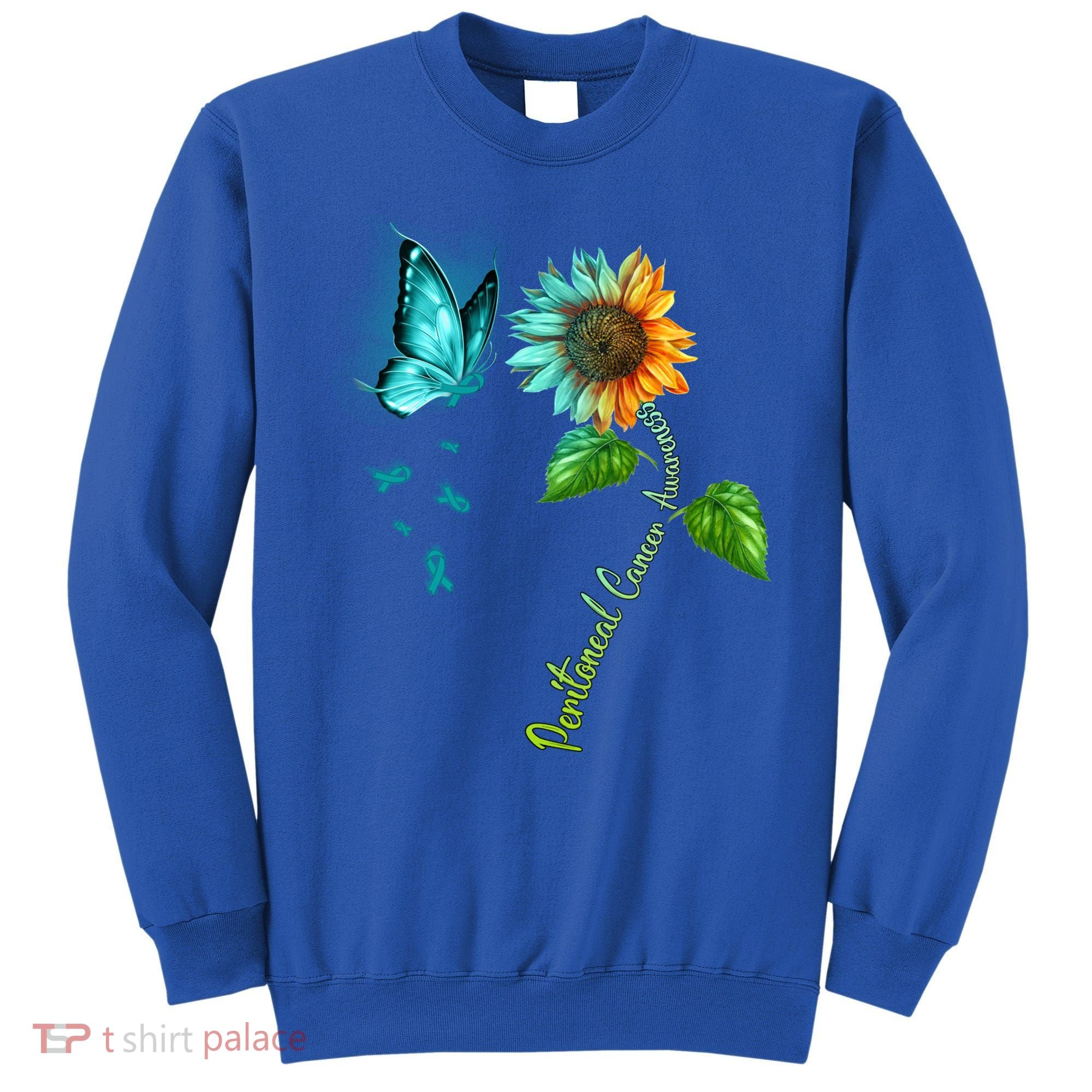 Butterfly Sunflower Peritoneal Cancer Awareness Gift Sweatshirt
