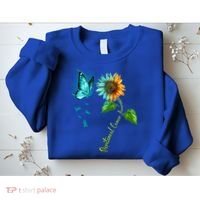 Butterfly Sunflower Peritoneal Cancer Awareness Gift Sweatshirt thumb 2