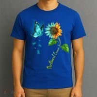 Butterfly Sunflower Peritoneal Cancer Awareness Gift T-Shirt thumb 3