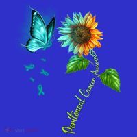 Butterfly Sunflower Peritoneal Cancer Awareness Gift Coaster thumb 2