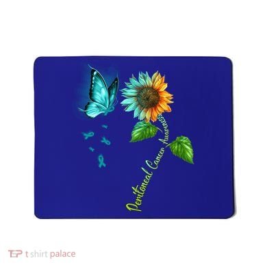 Butterfly Sunflower Peritoneal Cancer Awareness Gift Mousepad