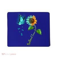 Butterfly Sunflower Peritoneal Cancer Awareness Gift Mousepad thumb 0