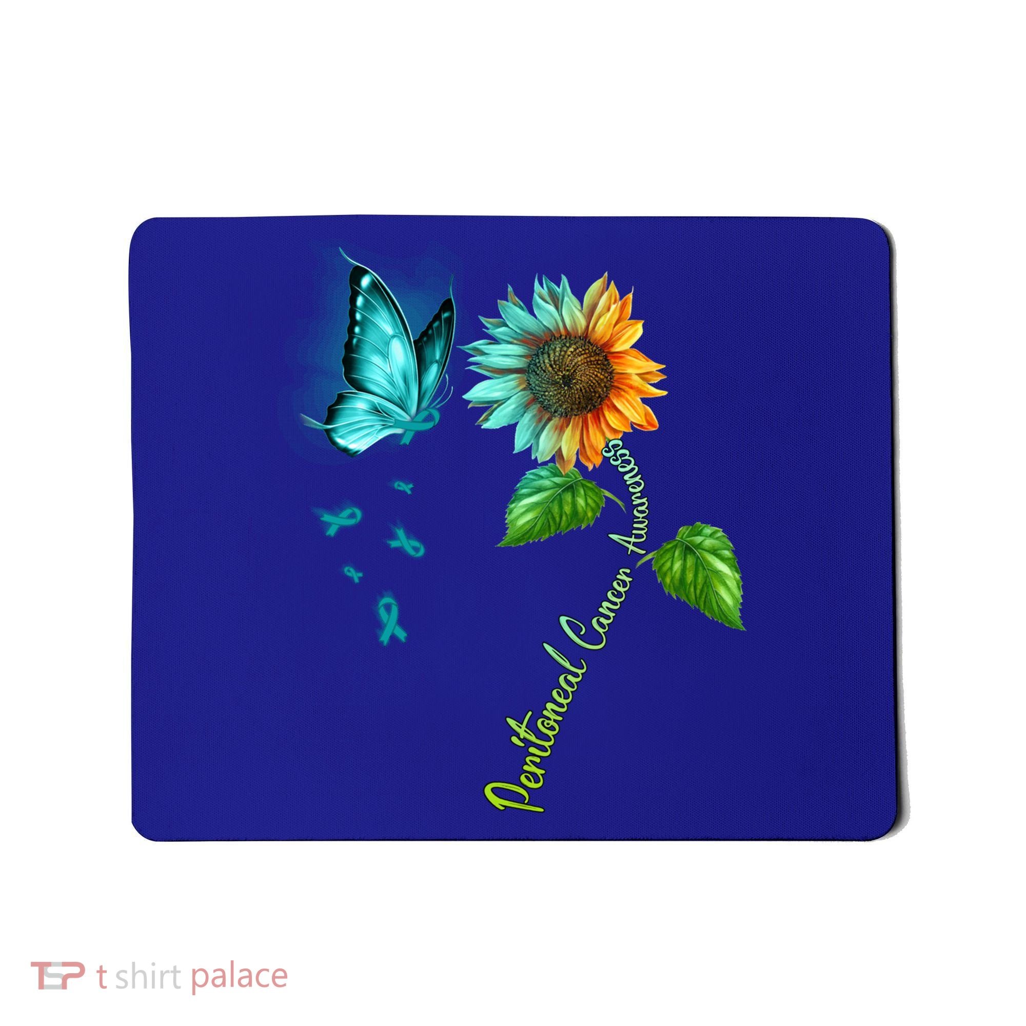 Butterfly Sunflower Peritoneal Cancer Awareness Gift Mousepad