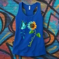 Butterfly Sunflower Peritoneal Cancer Awareness Gift Women's Tank Top thumb 3