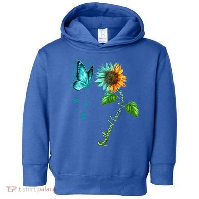 Butterfly Sunflower Peritoneal Cancer Awareness Gift Toddler Hoodie