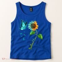 Butterfly Sunflower Peritoneal Cancer Awareness Gift Tank Top thumb 2