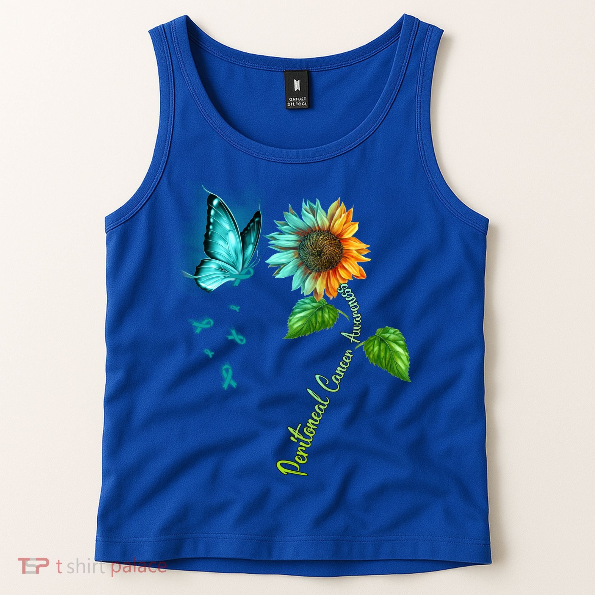 Butterfly Sunflower Peritoneal Cancer Awareness Gift Tank Top