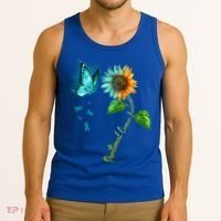 Butterfly Sunflower Peritoneal Cancer Awareness Gift Tank Top thumb 3