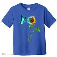Butterfly Sunflower Peritoneal Cancer Awareness Gift Toddler T-Shirt thumb 0