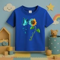 Butterfly Sunflower Peritoneal Cancer Awareness Gift Toddler T-Shirt thumb 3