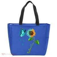 Butterfly Sunflower Peritoneal Cancer Awareness Gift Tote Bag thumb 0