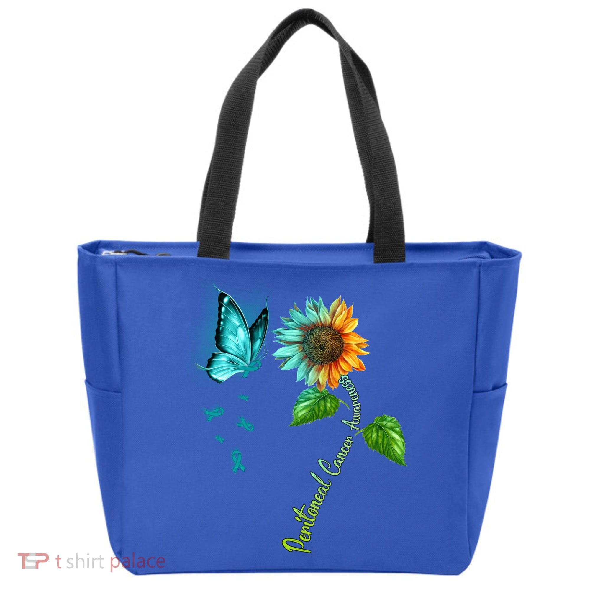 Butterfly Sunflower Peritoneal Cancer Awareness Gift Tote Bag