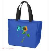 Butterfly Sunflower Peritoneal Cancer Awareness Gift Tote Bag thumb 3