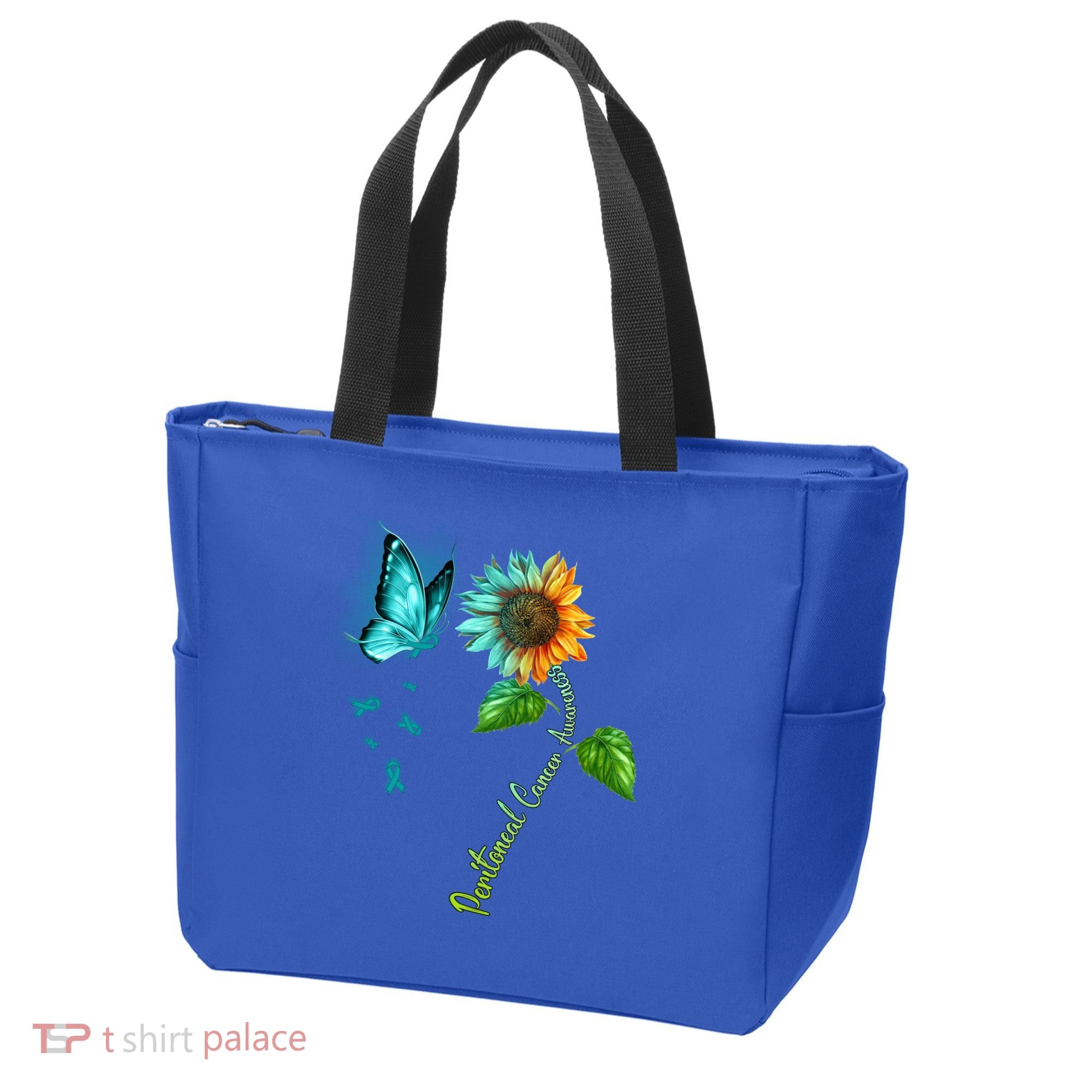 Butterfly Sunflower Peritoneal Cancer Awareness Gift Tote Bag