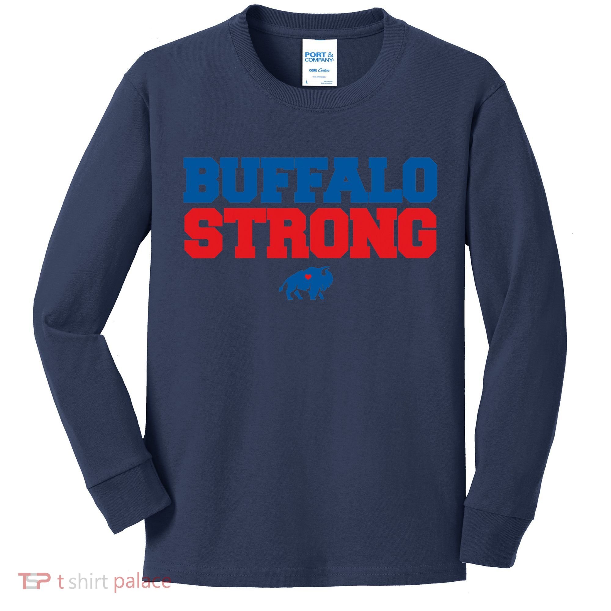 Buffalo Strong Pray For Buffalo Community Strength Kids Long Sleeve Shirt
