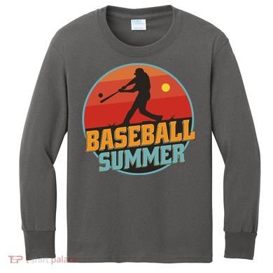 Baseball Summer Player Kids Long Sleeve Shirt
