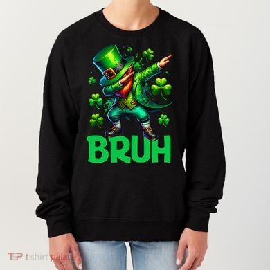 Bruh St Patricks Day Dabbing Leprechaun Bruh Gift Women's Sweatshirt