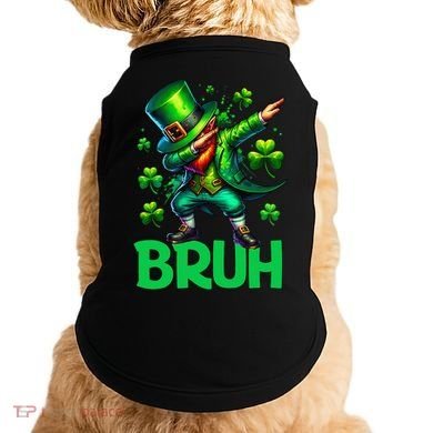 Bruh St Patricks Day Dabbing Leprechaun Bruh Gift Doggie Tank