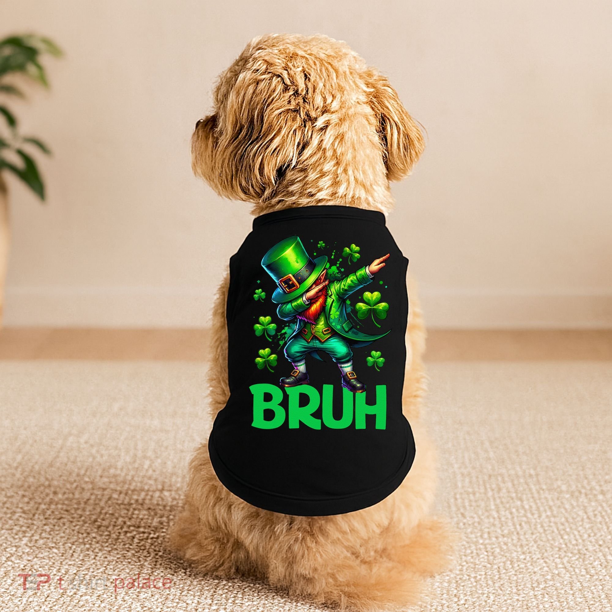 Bruh St Patricks Day Dabbing Leprechaun Bruh Gift Doggie Tank