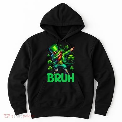 Bruh St Patricks Day Dabbing Leprechaun Bruh Gift Hoodie